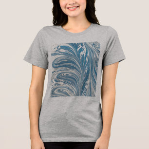 T-shirt En Tri-matière Vague Abstraite Bleue Et Or
