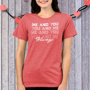 T-shirt En Tri-matière Valentines Jour - Texte de fond Vous & Moi