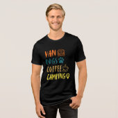 T-shirt En Tri-matière Van, Chiens, Café, Camping Funny Cute Tee (Recto plein)