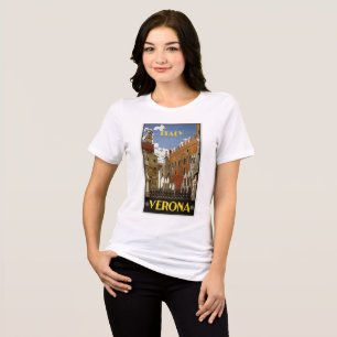 T-SHIRT EN TRI-MATIÈRE VERONA ITALIE VINTAGE VOYAGE POSTER
