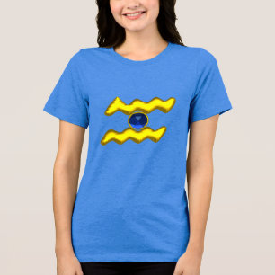 T-SHIRT  EN TRI-MATIÈRE VERSEAU /ZODIAQUE D'ANNIVERSAIRE EN OR BIJOU