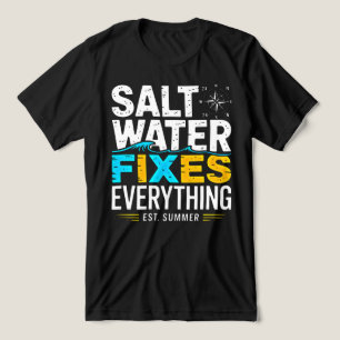 T-shirt En Tri-matière Vêtements Beach Lover : L'eau salée résout tout