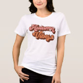 T-shirt En Tri-matière Vibes d'automne - T-shirt texte rétro et fleur de  (Recto)