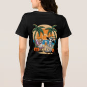 T-shirt En Tri-matière Vibes de plage d'Halloween Squelette avec vecteur (Verso)