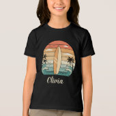 T-shirt En Tri-matière Vibes de Surf rétro - Surf & Vagues (Recto)