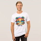 T-shirt En Tri-matière Vibes d'été Brushstroke Beach Sunset-34626 (Recto plein)