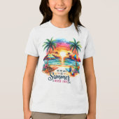 T-shirt En Tri-matière Vibes d'été Brushstroke Beach Sunset-34626 (Recto)
