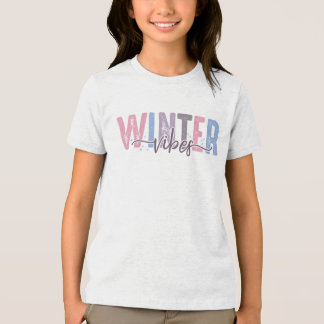 T-shirt En Tri-matière Vibes d'hiver - Typographie Pastel Soft