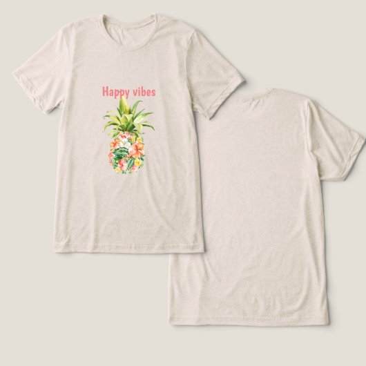 T-shirt En Tri-matière Vibes joyeuses florales d'ananas tropical (Design Recto & Verso)