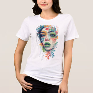 T-shirt En Tri-matière Vibrant Abstract Portrait – Colorful Artistic Face