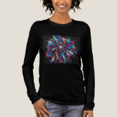 T-shirt En Tri-matière Vibrant Aura Abstraite - T-shirt noir féminin (Recto)