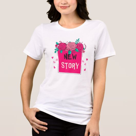 T-shirt En Tri-matière Vibrant Floral 'New Story' T-Shirt - Romantic (Recto)