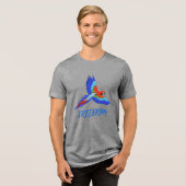 T-shirt En Tri-matière Vibrant Macaw Parrot Freedom Tri-blend T-Shirt (Recto plein)