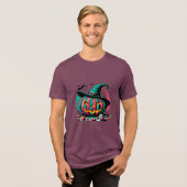 T-shirt En Tri-matière Vibrant Pop Art Witch Hat Pumpkin Halloween (Recto plein)