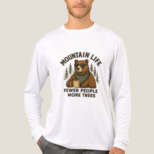 T-shirt En Tri-matière Vie en montagne, moins de gens, plus d'arbres, caf