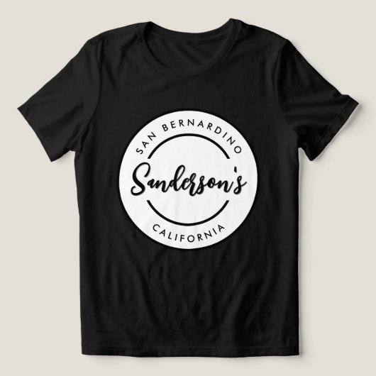 T-shirt En Tri-matière Ville Personnalisée Lieu Lieu Nom Cercle (Design Recto)