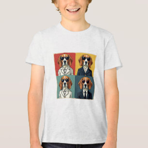 T-shirt En Tri-matière Vintage Rerto Beagle Chien les années 70 Style Lun