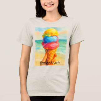 T-shirt En Tri-matière Vintage Venice Beach California Watercolor