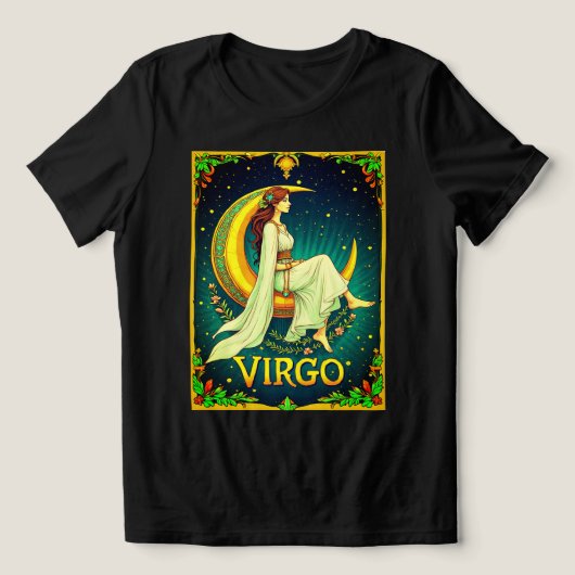 T-shirt En Tri-matière Virgo Maiden assis sur Crescent Moon (Design Recto)