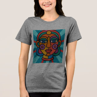 T-shirt En Tri-matière Visage Abstrait Psychédélique – Géométrique Surréa