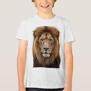 T-shirt En Tri-matière Visage de lion majestueux aux yeux bleus Faune A