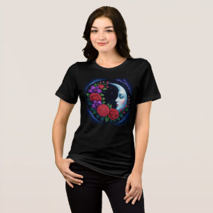 T-shirt En Tri-matière Visage de Lune Céleste Enchantée & Floral Mystique