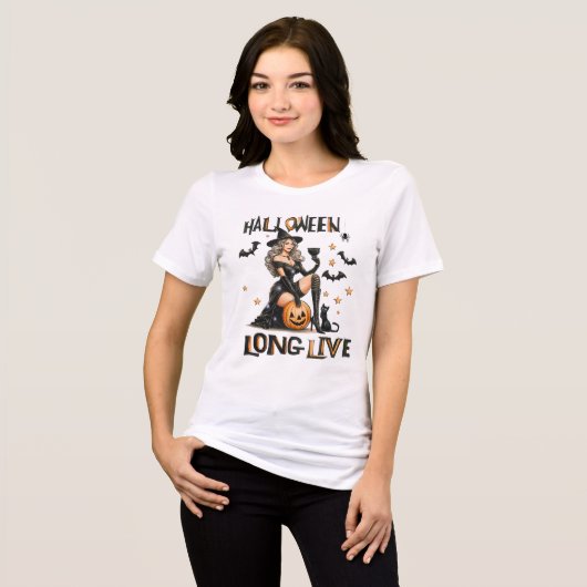 T-shirt En Tri-matière Vive Halloween sorcière T-shirt Éffrayant (Recto plein)