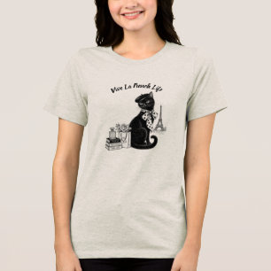 T-SHIRT  EN TRI-MATIÈRE VIVE LA VIE FRANÇAISE