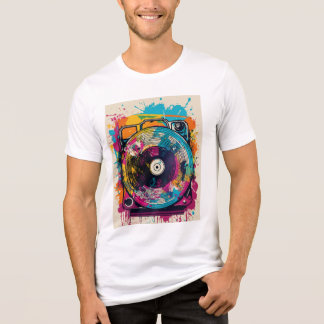 T-shirt En Tri-matière "Vivid Graffiti Tourne-disque T-shirt Vinyl"