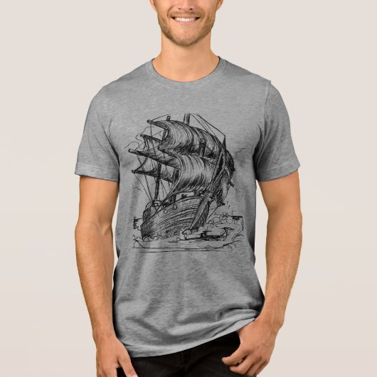 T-shirt En Tri-matière Voile terminée (Recto)