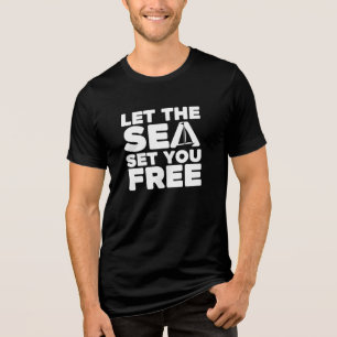 T-shirt En Tri-matière Voilier nautique "Que la mer vous libère"