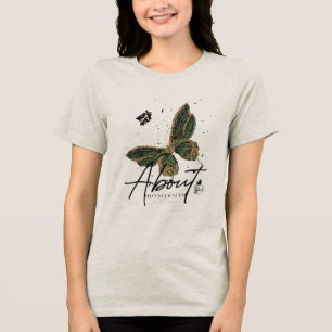 T-shirt En Tri-matière « Vol Verdoyant » « Papillon Botanique » « Blanc É