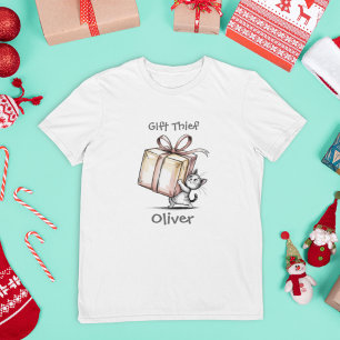 T-shirt En Tri-matière Voleur de Cadeaux  Funny Famille Correspondante No