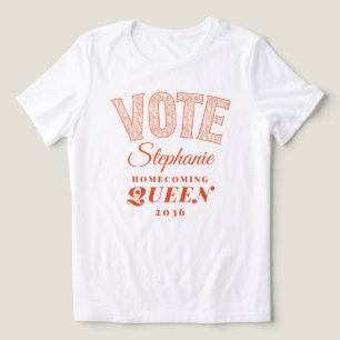 T-shirt En Tri-matière VOTE Homepoming Queen Pink Coquette Bow HOCO