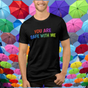 T-shirt En Tri-matière Vous êtes en sécurité avec moi" Chemise de fierté