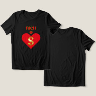 T-shirt En Tri-matière VRAIE RICHESSE RICH@COEUR Femme noir cœur rouge