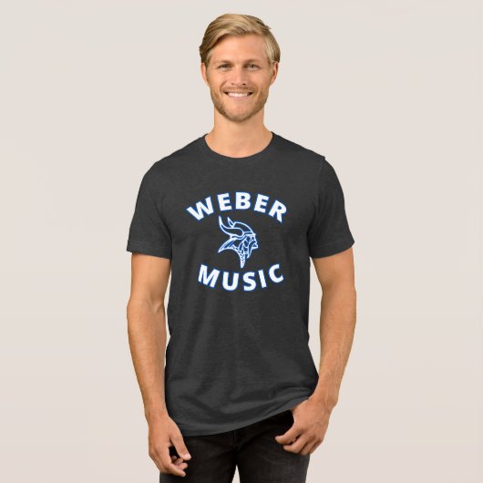 T-shirt En Tri-matière Weber Music (lettres blanches avec contour bleu) (Recto plein)