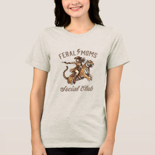 T-shirt En Tri-matière Western Graphic - Feral Moms Tri-Blend Shirt