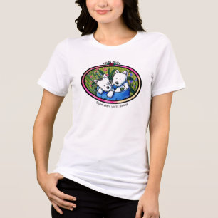 T-shirt En Tri-matière Westies à fleurs KiniArt