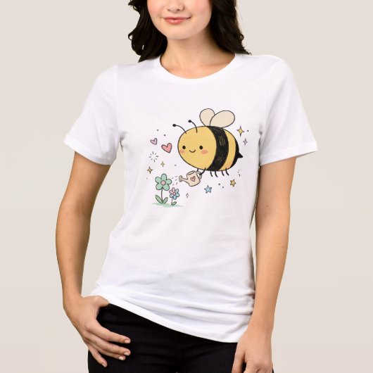T-shirt En Tri-matière  Whimsical Bumblebee Nature Lover  (Recto)