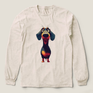 T-shirt En Tri-matière  Whimsical Dachshund Character Illustration