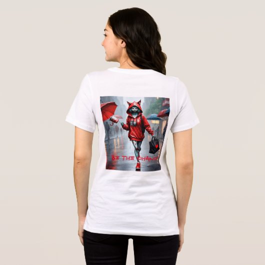 T-shirt En Tri-matière Whimsical Kitten Pluie Run Femmes Bella+Canvas Ful (Verso intégral)