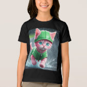 T-shirt En Tri-matière Whimsical Kitten Pluie Run Premium Unisex Tee Jeun (Recto)