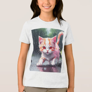T-shirt En Tri-matière Whimsical Kitten Pluie Run Premium Unisex Tee Jeun