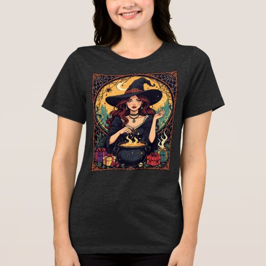 T-shirt En Tri-matière Whimsically Enchanting Witch With Spiders (Recto)