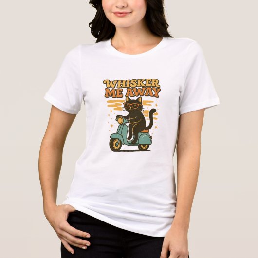 T-shirt En Tri-matière Whiskers Me Away Retro Cat (Recto)