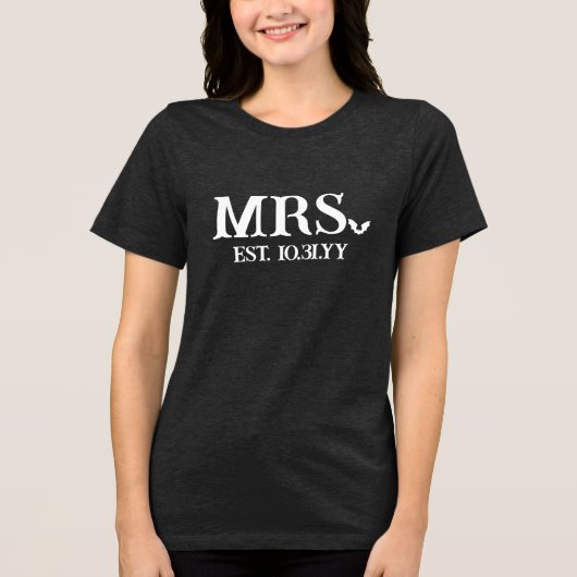 T-shirt En Tri-matière White Bat Goth Mme Mariage établie Date (Recto)