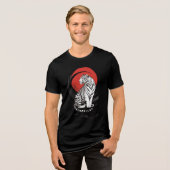 T-shirt En Tri-matière White Tiger With Red Sun Artistic  (Recto plein)
