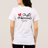 T-shirt En Tri-matière Wifey Juste Marié Mariage des initiales du coeur r (Verso)