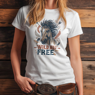T-shirt En Tri-matière Wild & Free Mustang Cowgirl Design